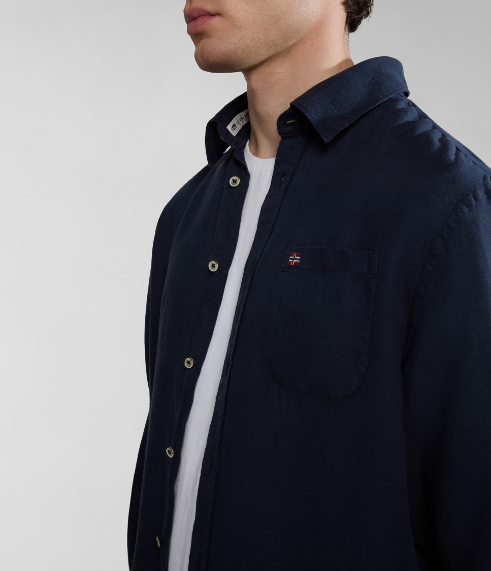 G-LINEN LS BLU MARINE 